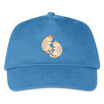 Twin Inked Cats – Schwebende Gelassenheit - Kinder Basecap - Pfauenblau - Vorne