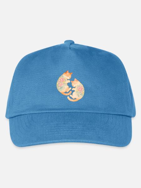 Twin Inked Cats – Schwebende Gelassenheit - Kinder Basecap - Pfauenblau