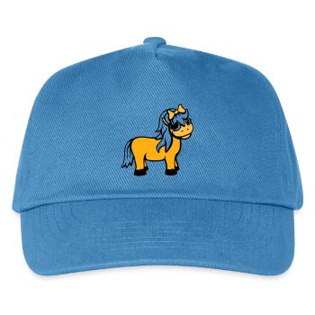 Horse Girl Female Cute Pretty Bow Woman - Kids’ Baseball Cap - peacock-blue - Front