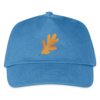 Autumn Oak Leaf Illustration - Kids’ Baseball Cap - peacock-blue - Front