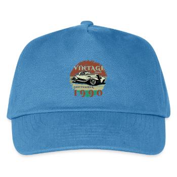 35. Geburtstag - Klassiker - Vintage since 09/1990 - Kinder Basecap - Pfauenblau - Vorne