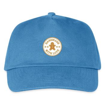 Gingerbread Emblem – Handmade with Love - Kids’ Baseball Cap - peacock-blue - Front