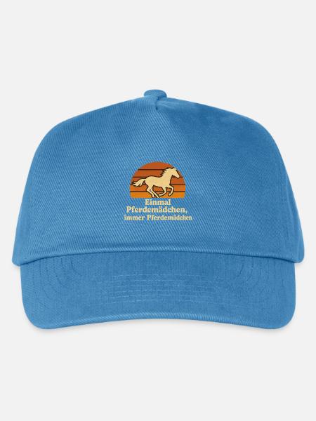 Lustiges Pferdemädchen mit Vintage-Glück - Kinder Basecap - Pfauenblau