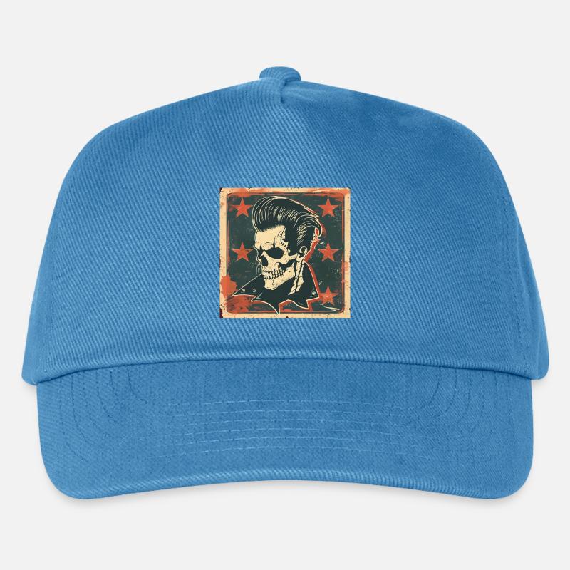 Rockabilly Rebel Totenschädel - Kinder Basecap - Pfauenblau