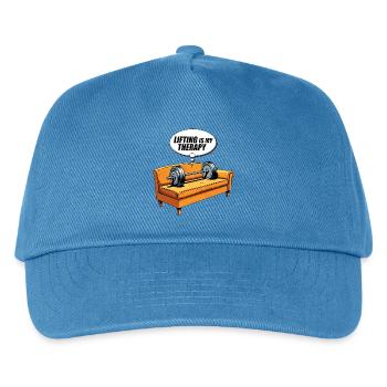 Lift Is My Therapy Couch Design - Kids’ Baseball Cap - peacock-blue - Front