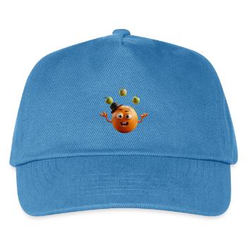 Verspieltes Orange - Kinder Basecap - Pfauenblau - Vorne