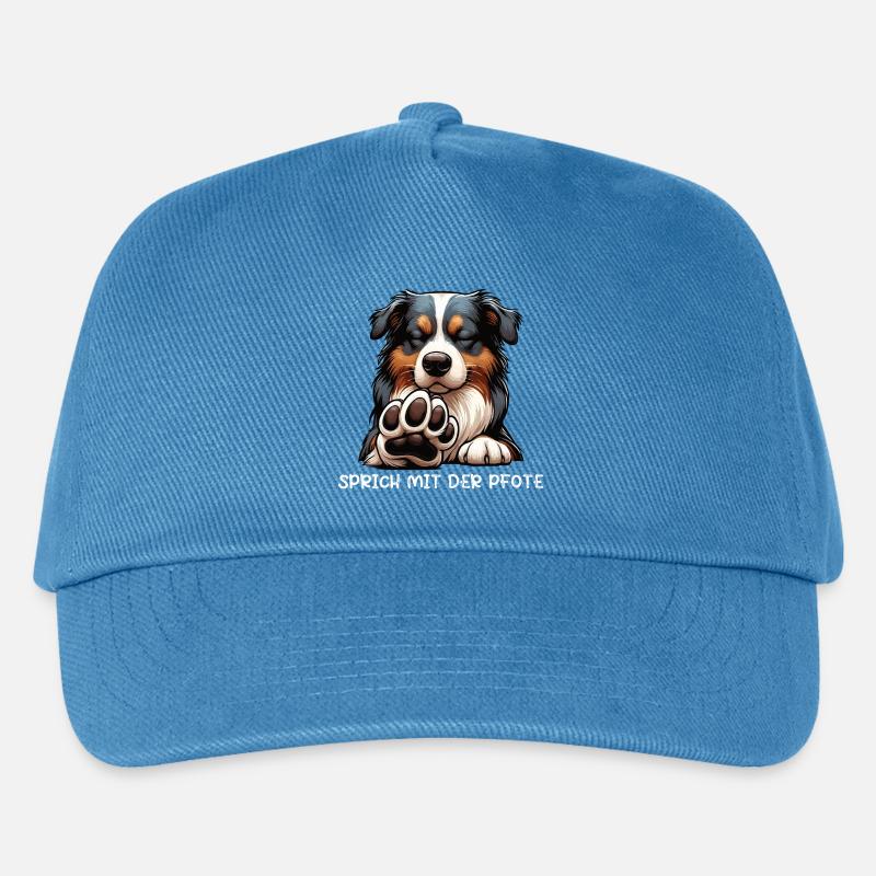 Sprich mit der Pfote Australian Shepherd Aussie  - Kinder Basecap - Pfauenblau