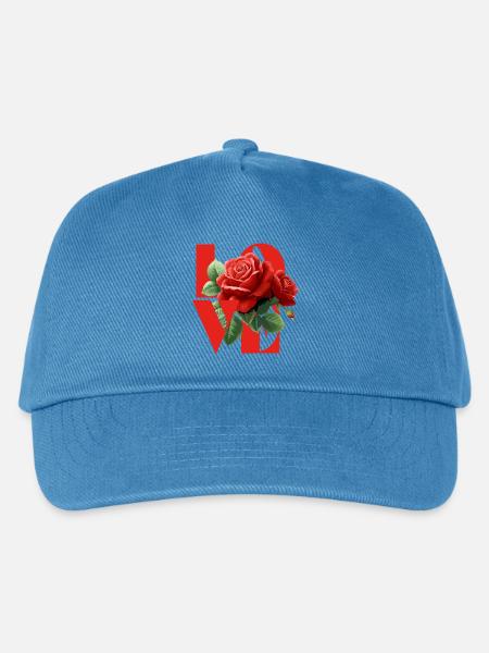 Romantisches Rosen-Liebes-Design - Kinder Basecap - Pfauenblau