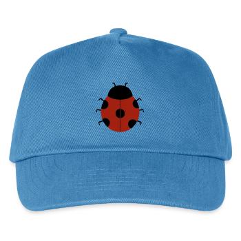 Roter Marienkäfer Illustration für umweltfreundliche Kleidung - Kinder Basecap - Pfauenblau - Vorne
