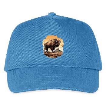 Majestischer Bison im Western-Stil - Kinder Basecap - Pfauenblau - Vorne