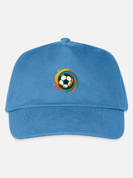 Farbwirbel Fußballkunst - Kinder Basecap - Pfauenblau