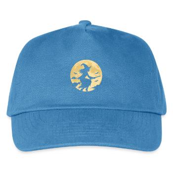 Mondschein Hexe auf Besen - Kinder Basecap - Pfauenblau - Vorne