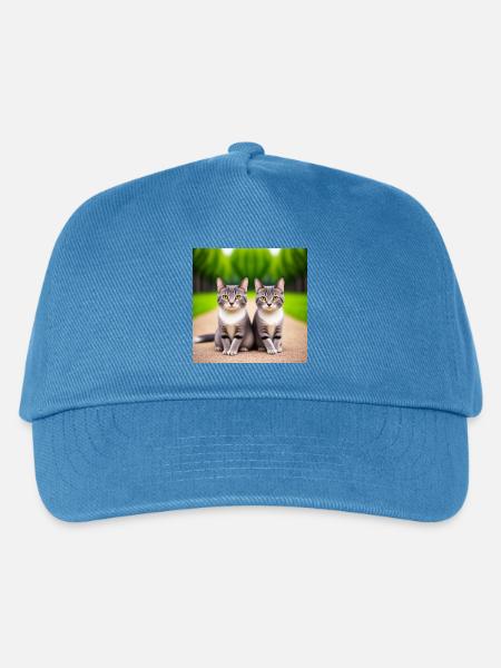 Katzenzwillinge auf der Straße - Kinder Basecap - Pfauenblau