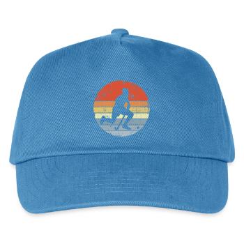 Field Hockey Player Drawing - Kids’ Baseball Cap - peacock-blue - Front