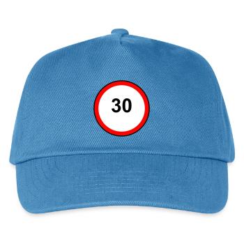 Tempo 30 Schild Muster - Kinder Basecap - Pfauenblau - Vorne