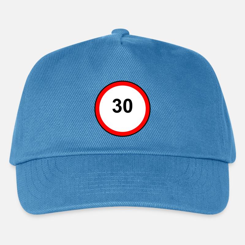 Tempo 30 Schild Muster - Kinder Basecap - Pfauenblau