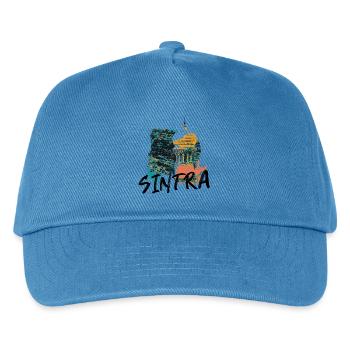 Typischer maurischer Turm des Sintra Parks Illustration - Kinder Basecap - Pfauenblau - Vorne