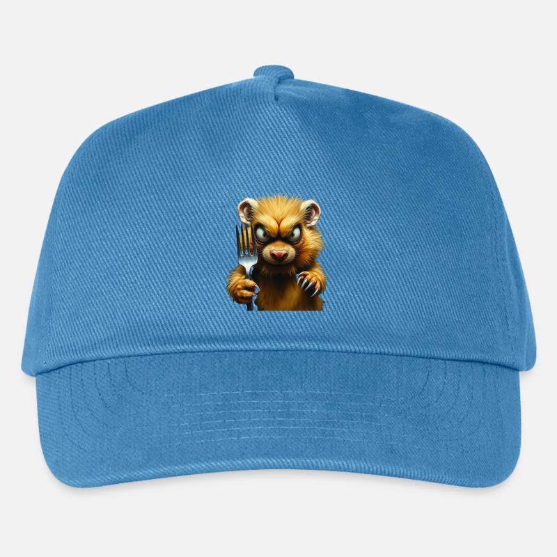 Horror-Hamster mit Gabel - Kinder Basecap - Pfauenblau