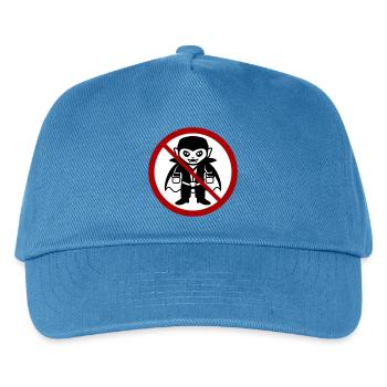 Kein Vampir! Lustiges Verbotsschild Halloween - Kinder Basecap - Pfauenblau - Vorne