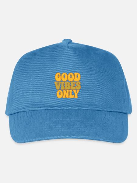 Gute Vibes Only Retro Schrift - Kinder Basecap - Pfauenblau