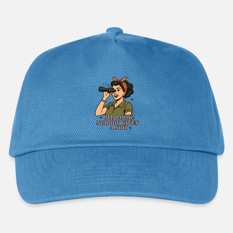 Oh, look! Nobody gives a 💩 - Kinder Basecap - Pfauenblau
