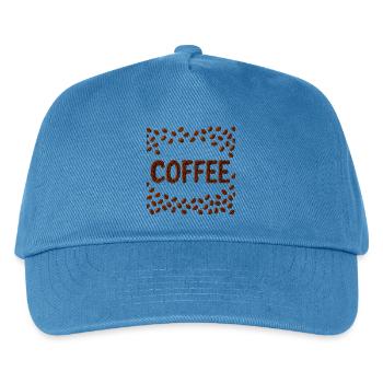 Kaffeebohnen Wortdesign - Kinder Basecap - Pfauenblau - Vorne