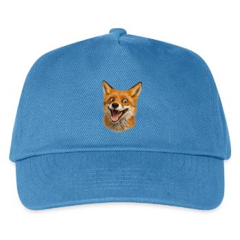 Fuchshead Freude Illustration - Kinder Basecap - Pfauenblau - Vorne