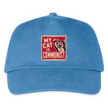 Meine Katze ist kommunistisch – lustiges Katzen-Propaganda-T-Shirt - Kinder Basecap - Pfauenblau - Vorne
