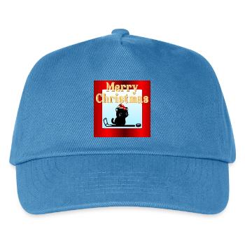 Weihnachts-Katzen-Hockey - Kinder Basecap - Pfauenblau - Vorne