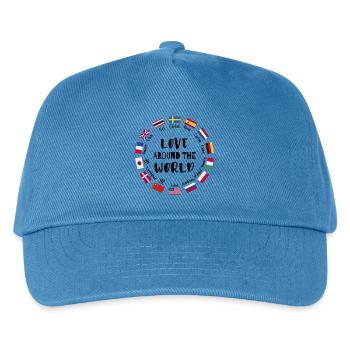 Liebe aus aller Welt Sprachen - Kinder Basecap - Pfauenblau - Vorne