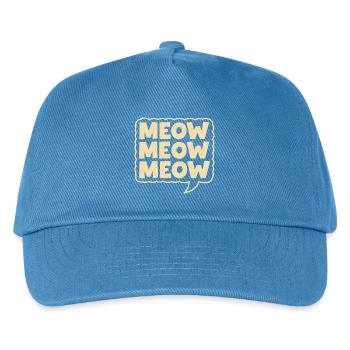Meow Meow Meow Cat Speech Bubble - Kids’ Baseball Cap - peacock-blue - Front