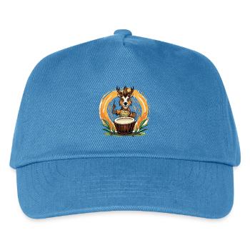 Drum deer in the wild circle - Kids’ Baseball Cap - peacock-blue - Front