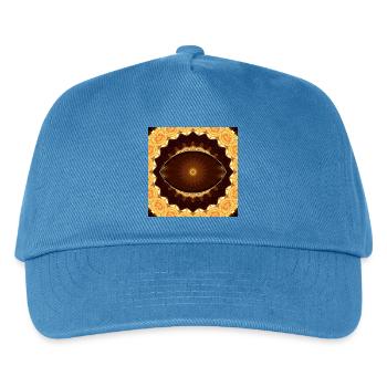 Kaleidoskopische Goldmandala - Kinder Basecap - Pfauenblau - Vorne