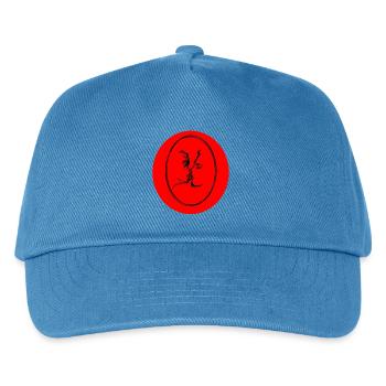 Roter Kuss Linienstil Porträt - Kinder Basecap - Pfauenblau - Vorne