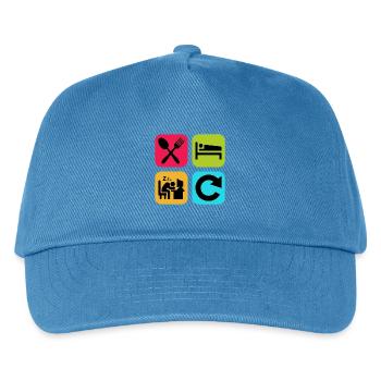 Eat Sleep Work Repeat Funny Quote Job - Kids’ Baseball Cap - peacock-blue - Front