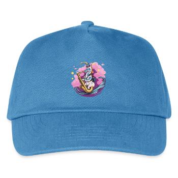 Licorne au saxophone dans la magie du brouillard - Casquette de baseball Enfant - bleu paon - Devant