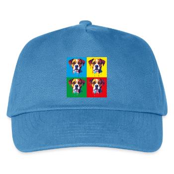 Pop-Art Hund Vierfarbig - Kinder Basecap - Pfauenblau - Vorne