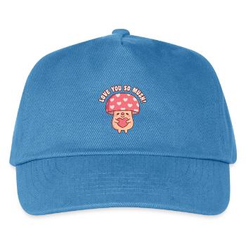 Cute Mushroom Hugging Heart Love You So Mush Pun - Kids’ Baseball Cap - peacock-blue - Front