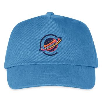 Colorful Planet with Rings Outer Space Motif - Kids’ Baseball Cap - peacock-blue - Front