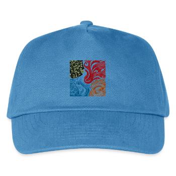 Vier Elemente Natur Grafik Spirituell - Kinder Basecap - Pfauenblau - Vorne