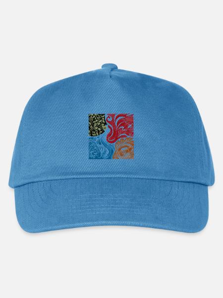Vier Elemente Natur Grafik Spirituell - Kinder Basecap - Pfauenblau