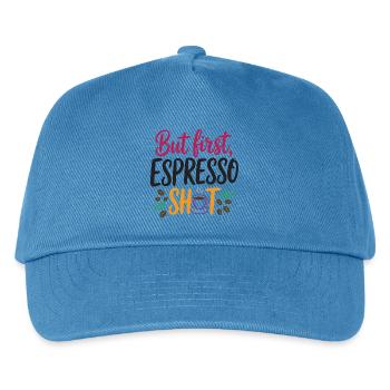 Aber erster Espresso-Shot - Kinder Basecap - Pfauenblau - Vorne