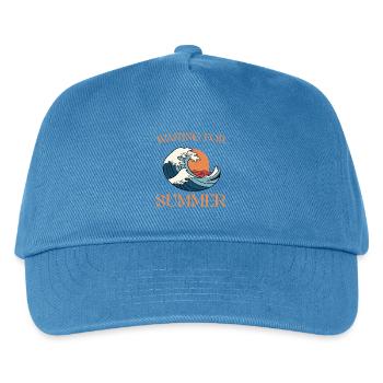 Waiting For Summer - Kids’ Baseball Cap - peacock-blue - Front