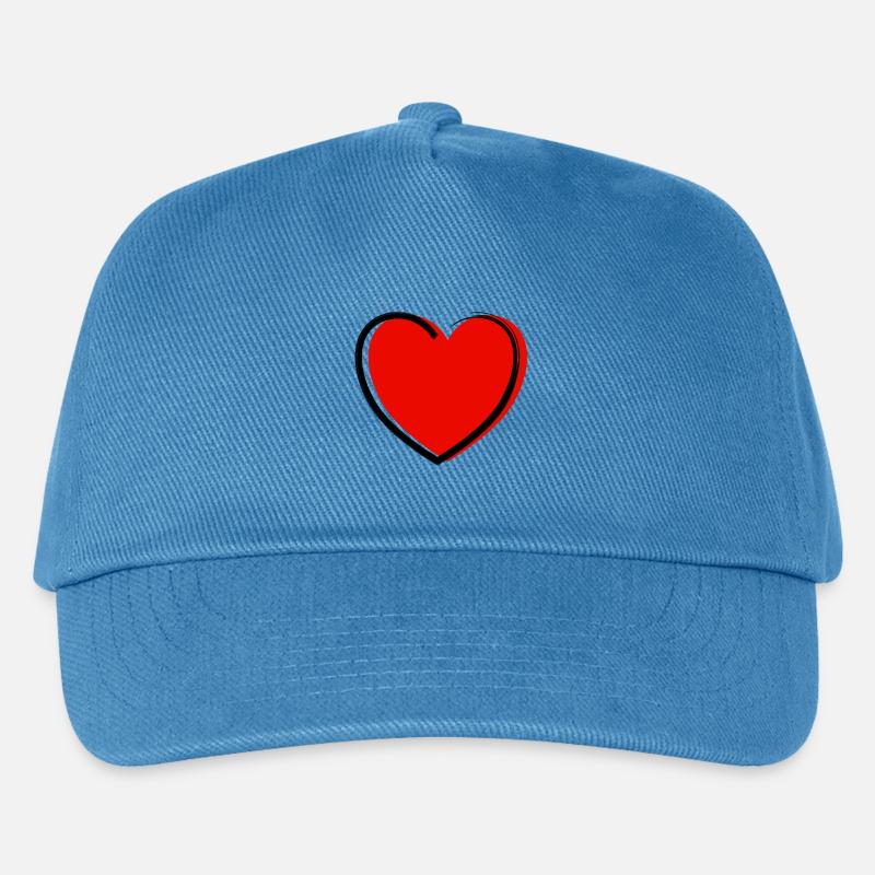Herz - Kinder Basecap - Pfauenblau