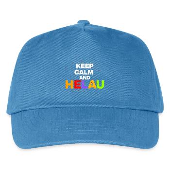 KEEP CALM AND HELAU! KARNEVAL FASCHING weiß - Kinder Basecap - Pfauenblau - Vorne