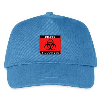 Biologisches Gefahrzeichen, Infektionsrisiko, Material - Kinder Basecap - Pfauenblau - Vorne