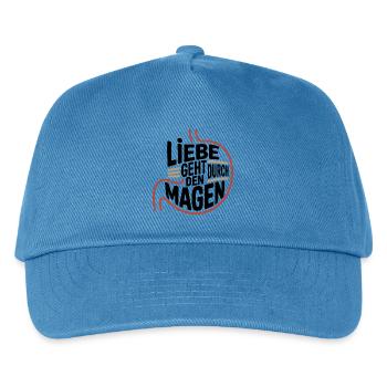 The way to a man's heart is through his stomach - Kids’ Baseball Cap - peacock-blue - Front