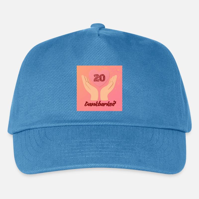 Zwanzig Jahre Dankbarkeit Herz - Kinder Basecap - Pfauenblau