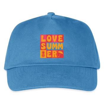 Love Summer - Kids’ Baseball Cap - peacock-blue - Front