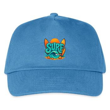 Sunset Surf Word Art - Kids’ Baseball Cap - peacock-blue - Front